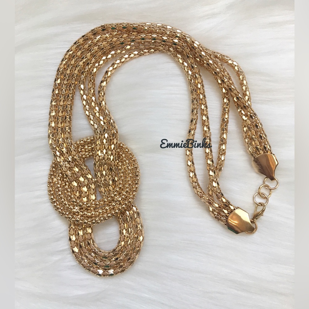 💥3for$28 New Vintage Style Golden Mesh Egyptian Knot Chain Statement SMALL FLAW